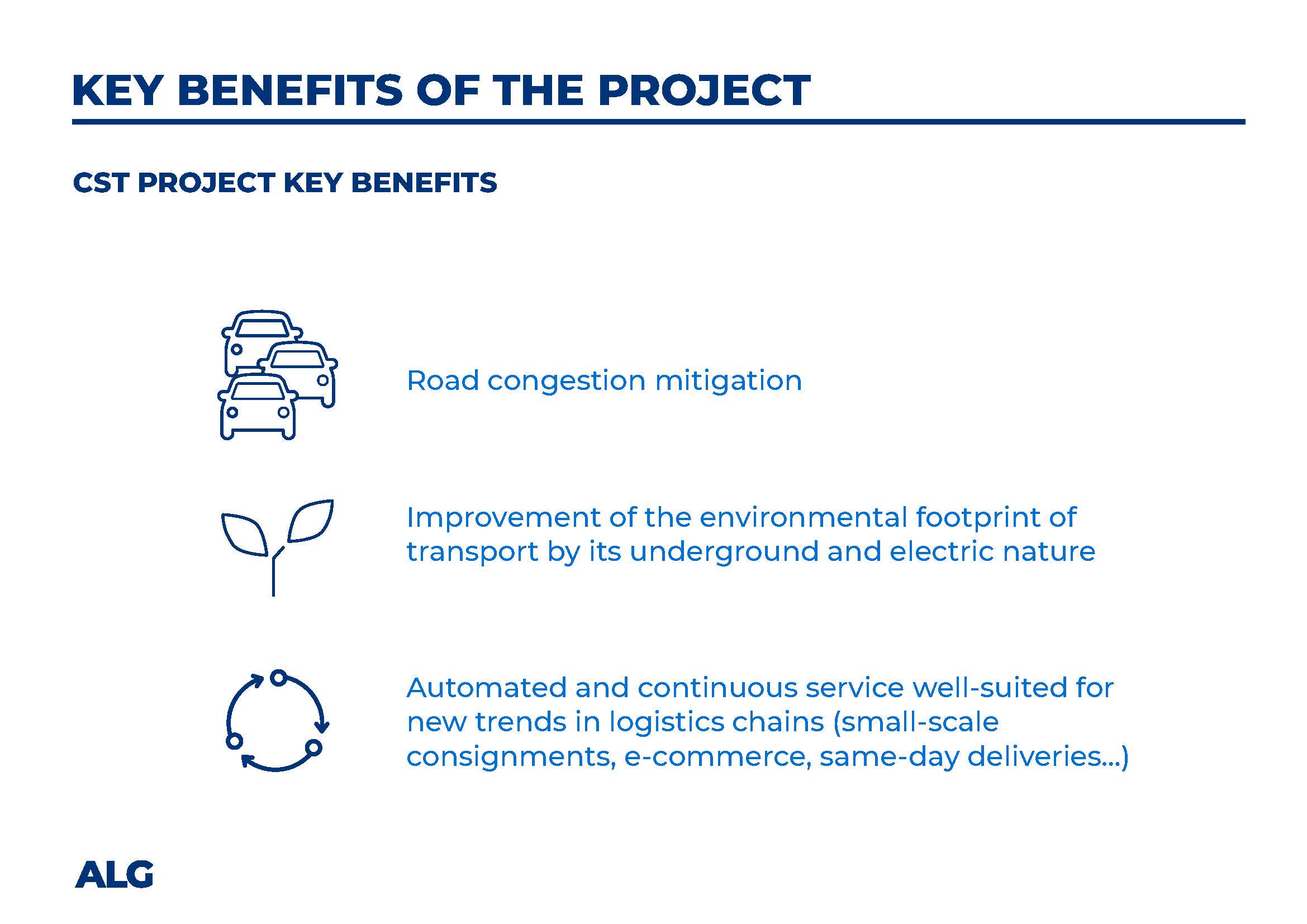 Key benefits of the Cargo Sous Terrain (CST) project