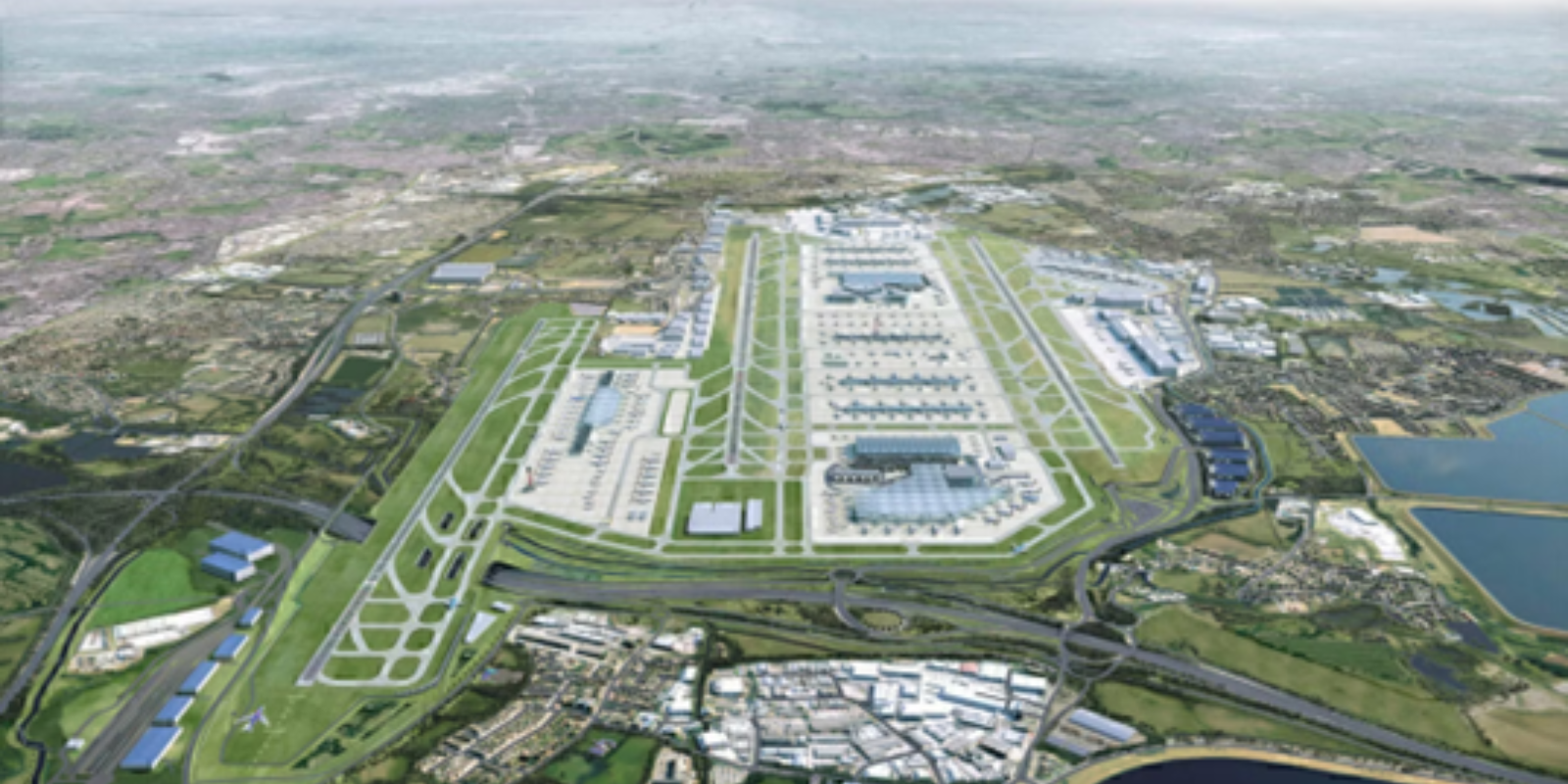 Render of Heathrow's proposed third runway